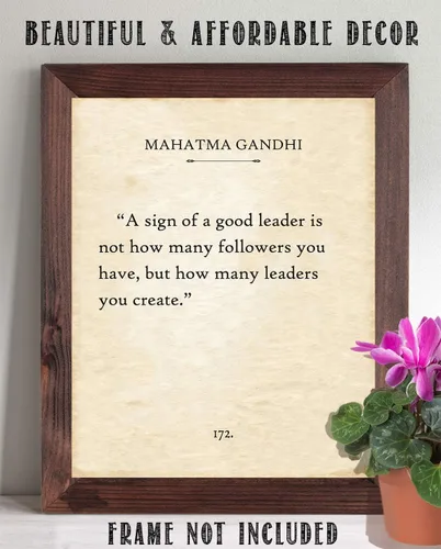 Vista 5 de Gandhi - Un signo de un buen líder – Cita de página de libro literario, impresión de página de libro de literatura inspiradora, regalo