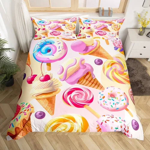Vista 11 de Erosebridal Juego de ropa de cama con diseño de Feliz Navidad, adorable funda de edredón de muñeco de nieve tamaño individual para niños y niñas