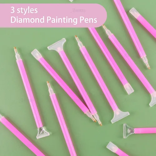 Vista 5 de AUEAR, Paquete de 48 bolígrafos de pintura artística de diamante 5D bordado para bricolaje, diamantes de imitación, pintura y manualidades