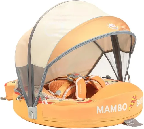 Vista 9 de Mambobaby Flotador con toldo para añadir cola para bebé, avión, no inflable, flotador sólido para piscina para bebé, entrenador de natación
