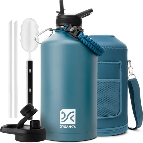 Vista 103 de DYSANKY Botella de agua aislada de 32 onzas, metal al vacío de acero inoxidable grueso, jarra de agua deportiva portátil para gimnasio y senderismo