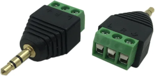 Vista 2 de CERRXIAN 0.138 in 3 polos audio estéreo vídeo macho a 3 tornillos hembra doble pista reemplazo auricular adaptador convertidor Balum sin soldadura