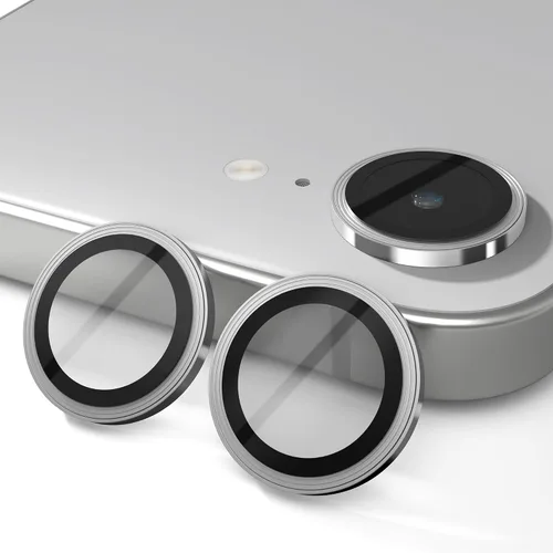 Vista 9 de Orzero Paquete de 3 protectores de lente de cámara para iPhone 17e / iPhone 16e, [instalación EZ] [compatible con fundas] cubierta de lente de Negro