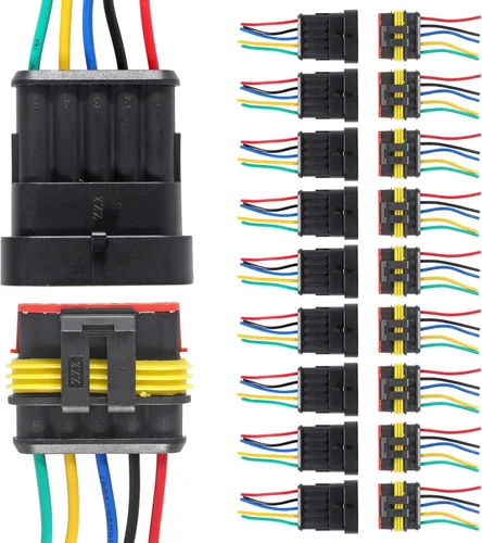 Vista 8 de AITRIP Kit de 10 conectores de 1 pines, conector eléctrico impermeable para automóvil, conector eléctrico de 1 pin con cable 16 AWG marino