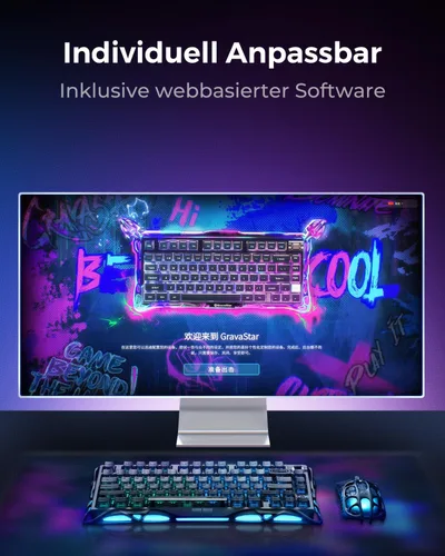 Vista 8 de GravaStar Teclado Mercury V75 HE, 75% de interruptor magnético de efecto hall para juegos, sondeo de 8000 Hz, 0.005RT, USB-C con cable