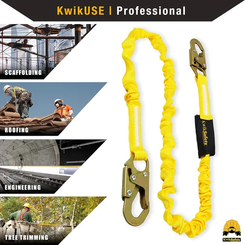 Vista 5 de KwikSafety - Charlotte, NC - Rattler [2 Pack] Amortiguador interno de choque de una pierna de 6 pies Cordón de seguridad OSHA ANSI Equipo