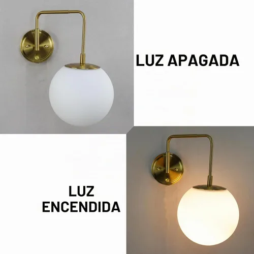 Vista 9 de DAYCENT Aplique de pared dorado con pantalla de vidrio de leche Latón