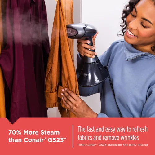 Vista 7 de BLACK+DECKER Vaporizador de mano avanzado HGS350, calentamiento de 45 segundos, 70% más de vapor, elimina arrugas de telas, ropa y tapicería