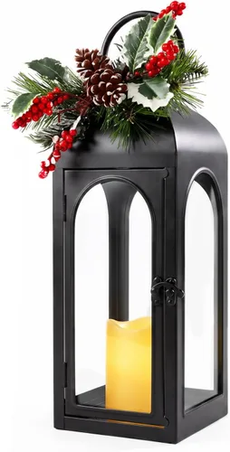 Vista 10 de Bdor Christmas Lanterns 2 Pack with LED Candles for Christmas Porch Decor