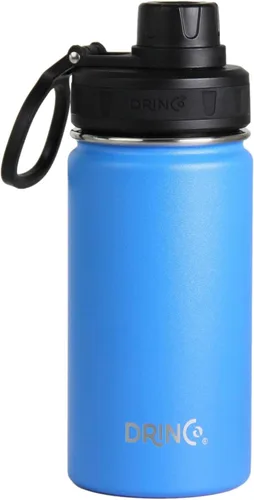 Vista 24 de Drinco - Botella de agua de acero inoxidable con boquilla, tapa aislada al vacío, botella de agua de doble pared, de boca ancha