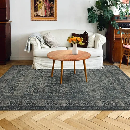 Vista 37 de Alfombra de área de 5 x 7, alfombra bohemia vintage, ultra suave, de pelo bajo, lavable, antideslizante, resistente a las manchas, alfombra impresa