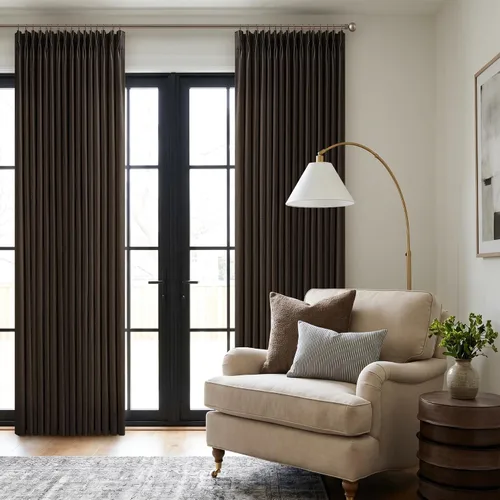 Vista 43 de TWODRAPES Cortinas de Lino Plisadas con Pinza Beige Blancas de 54 Pulgadas de Largo 2 Paneles para Comedor Cocina Dormitorio Plisadas Semi