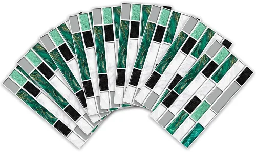 Vista 7 de Alwayspon Adhesivo de transferencia de azulejos con efecto mármol, adhesivo autoadhesivo para pared, calcomanías de azulejos para decoración