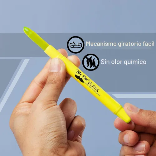 Vista 4 de Mr. Pen - Resaltadores de la Biblia de gel que no se corren, amarillo, paquete de 8 Twist-Up Bible Highlighters No Bleed Through, Fast Drying