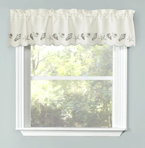 Vista 6 de RENAISSANCE HOME FASHION Seashells bordadas, 58 x 12 pulgadas Cenefa, natural