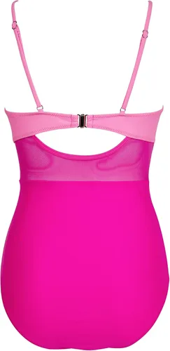 Vista 5 de OMKAGI Traje de baño de una pieza entrecruzado frontal para mujer, cuello en V, malla con control de abdomen