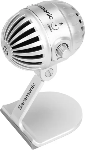 Vista 6 de Saramonic SmartMic MTV500 Micrófono de estudio USB de escritorio con diafragma grande de varios patrones con salida de auriculares