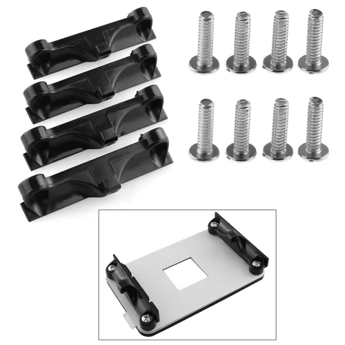 Vista 2 de DGZZI Soporte de retención de ventilador de CPU 4PCS Soporte de ventilador de CPU negro para AM4