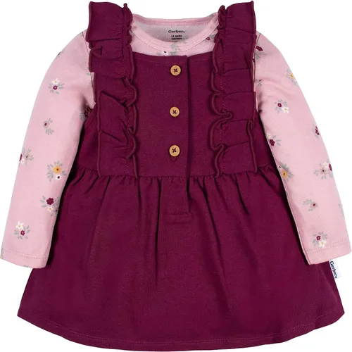Vista 2 de Gerber Conjunto de vestido de 2 piezas para bebés y niñas pequeñas