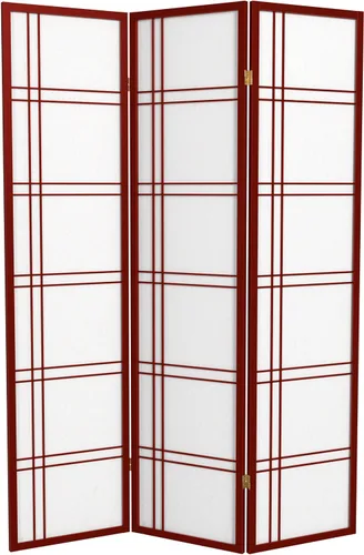 Vista 27 de Oriental Furniture - Pantalla Shoji de doble cruz de 6 pies de alto, color negro, 3 paneles