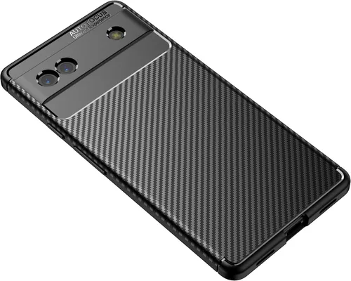 Vista 10 de Funda compatible con Google Pixel 6a, diseño de textura de fibra de carbono, absorción de golpes antiarañazos, ajuste delgado, color negro