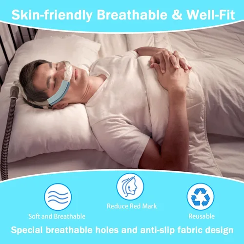 Vista 5 de NATAKU Innovadoras fundas para correas CPAP' – 8 paquetes de cojines refrescantes y suaves para la cabeza, almohadillas universales de alivio