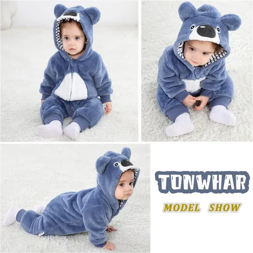 Vista 5 de TONWHAR Disfraz de Halloween para bebés y niños pequeños, traje de nieve para niños (3.5-4.5 añosaltura 41-46 pulgadas, koala azul)