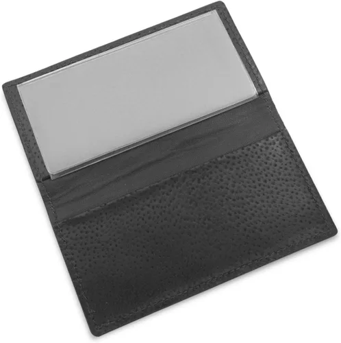 Vista 3 de Funda para chequera de cuero de rayas genuinas