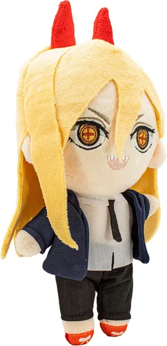 Vista 2 de NINJAMO Chainsaw Anime Man - Peluche súper suave de 8 pulgadas en chaqueta azul poder, muñeca de peluche