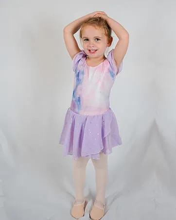 Vista 6 de Arshiner Vestido de ballet para niñas, con mangas con holanes y leotardo con falda tutú