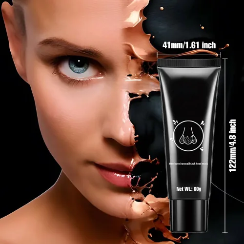 Vista 5 de Máscara eliminadora de puntos negros, máscara facial de carbón activado negro para el cuidado de la piel, máscara facial para quitar puntos negros