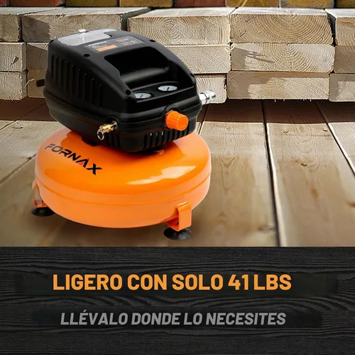 Vista 6 de FORNAX - Compresor de aire redondo, 3 galones, 110 PSI, compresor de aire portátil, sin aceite
