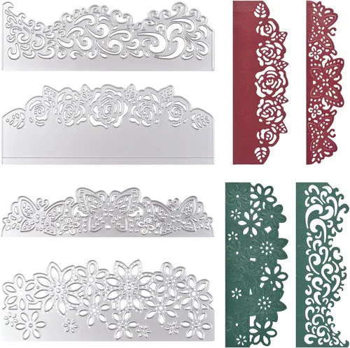 Vista 7 de Troqueles de corte de metal de flores 3D para hacer tarjetas, 6 plantillas de estampado de flores en espiral para álbumes de recortes, papel