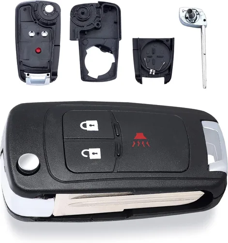 Vista 6 de Keymall Carcasa de llave abatible de repuesto para Chevrolet Spark 2012 2013 2014 2015 2016 A2GM3AFUS03 3 botones, solo la carcasa de la llave