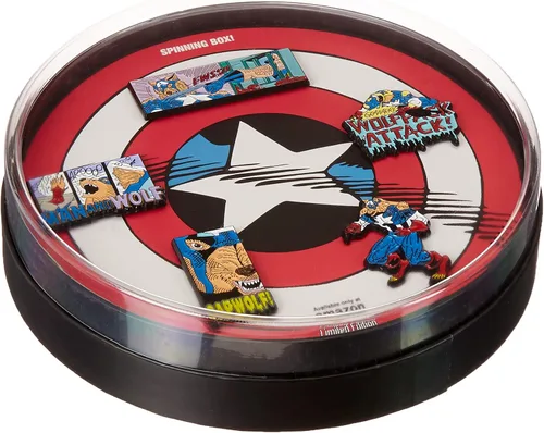 Vista 29 de Marvel Studios: The Falcon y The Winter Soldier - Juego de 5 pines de solapa con base de metal y esmalte con caja circular de 6.3 pulgadas