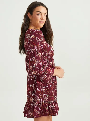 Vista 2 de ALTAR'D STATE Vestido de manga larga para mujer, con estampado floral, cuello cuadrado, casual, para verano y otoño
