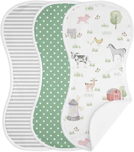 Vista 8 de Sweet Jojo Designs Béisbol Sports - Paños absorbentes para eructos para bebé recién nacido, rojo y blanco americana, paquete de 3 paños para baba