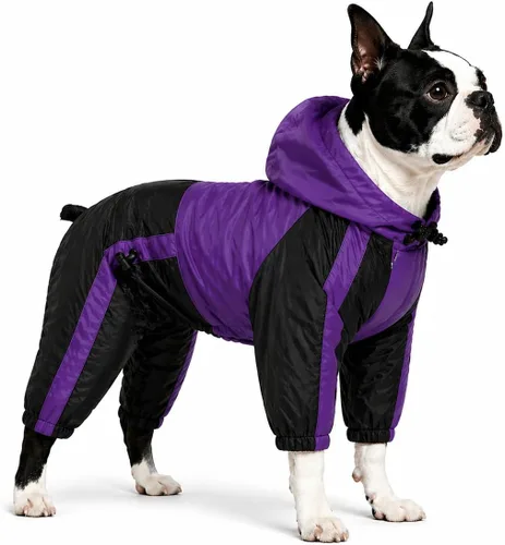 Vista 17 de Ropa para mascotas, abrigo impermeable de nailon para mascotas, chaqueta de lluvia adorable con capucha perfecta para razas de perros pequeños, Verde