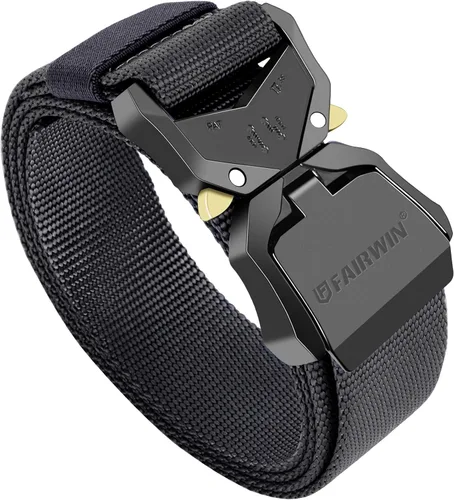 Vista 11 de FAIRWIN Cinturón Táctico, Estilo Militar Webbing Riggers Web Gun Belt con Hebilla de Metal de Liberación Rápida de Servicio Pesado