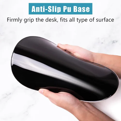 Vista 7 de Alfombrilla de mouse ergonómica con soporte de muñeca, alfombrilla de mouse blanca con reposamuñecas, toda la espuma viscoelástica y base