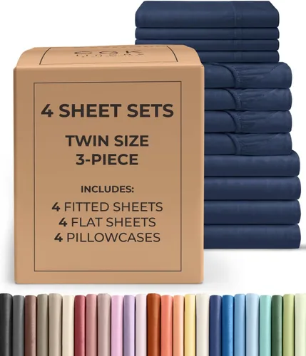 Vista 233 de Pack of 2, Twin Size 3 Piece Sheet Set - Breathable & Cooling - White