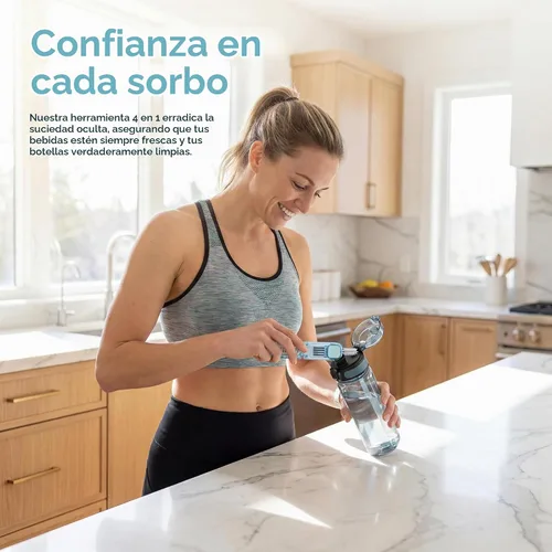 Vista 8 de VIDONIO Cepillo de limpieza de 4 en 1 para ranuras de tapas de vasos, herramientas de limpieza multifuncionales para botellas aisladas, limpiador