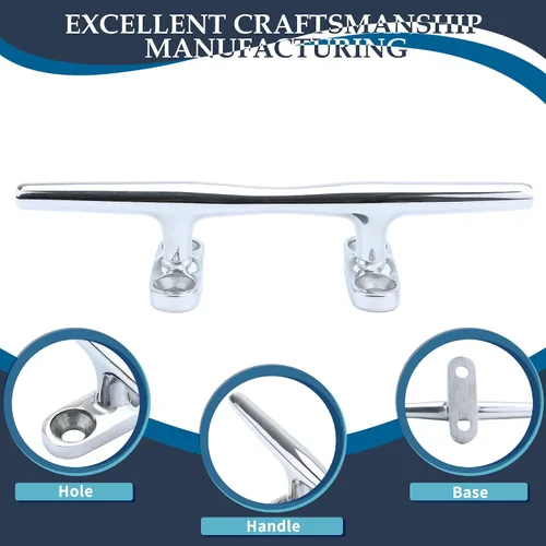 Vista 2 de SHENGHUISS Tacos de barco de acero inoxidable 316 con base abierta para muelle de barco (4"/5"/6"/8"/10"/12")