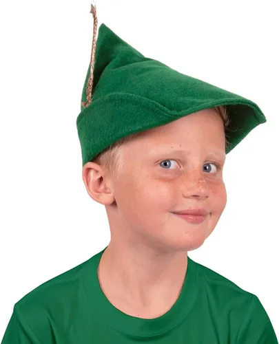 Vista 2 de Sombrero de Robin Hood Sombrero de Peter Pan de fieltro verde Disney Sombrero de gnomo de hada Pinocho para niños y adultos Sombreros alpinos