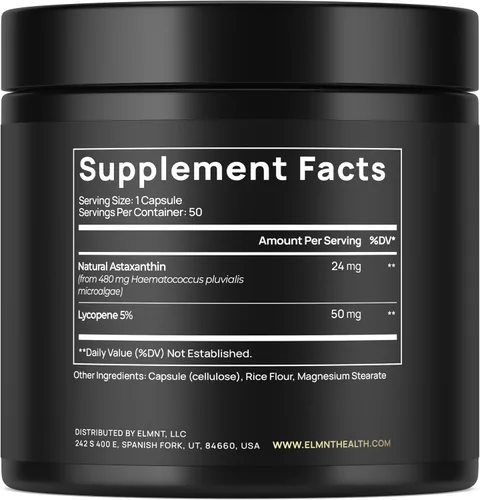 Vista 2 de Astaxantina 24 mg + licopeno 50 mg de fuerza clínica Carotenoides Suplemento para la piel w. 100% natural de microalgas - Los mejores suplementos