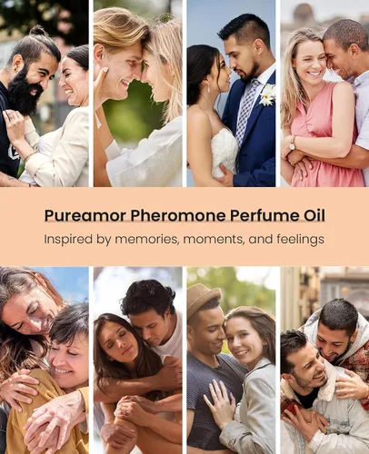 Vista 6 de PUREAMOR - Perfumes de feromonas para mujer, aceite de café vainilla de larga duración, sin alcohol, Eau de Parfum para mujer, talla Trave, ideal