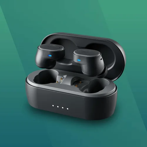 Vista 2 de Skullcandy Sesh ANC - Auriculares inalámbricos Bluetooth, con cancelación de ruido, hasta 46 horas de batería con estuche de carga, resistentes al