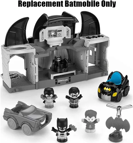 Vista 3 de Pieza de repuesto para Fisher-Price Little People DC Superfriends Deluxe Batcave Playset - HHY77 ~ Reemplazo de Batmobile negro y azul