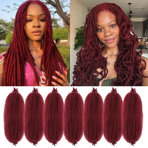 Vista 32 de Cabello para Trenzas Marley Twist de 10 pulgadas Negro 3 Paquetes Cabello Afro Twist Elástico Preseparado para Locs Suaves Cabello Spring Twist