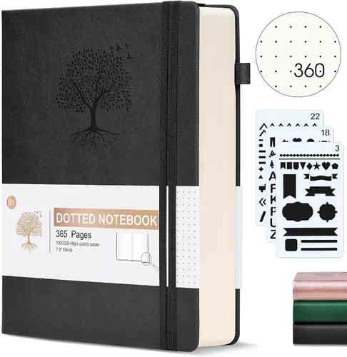 Vista 26 de Ansopu Cuaderno de puntos, 360 páginas numeradas, cuadrícula de puntos, de 8.5 x 11 pulgadas, papel de punto de 3.53 oz/m², tapa dura gruesa